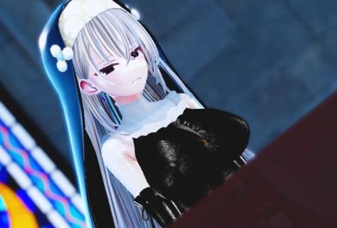(11分55秒)ふたなりオナ禁シスター③ 信者から没収したもので尿道を掻き回して性欲を鎮めようとする